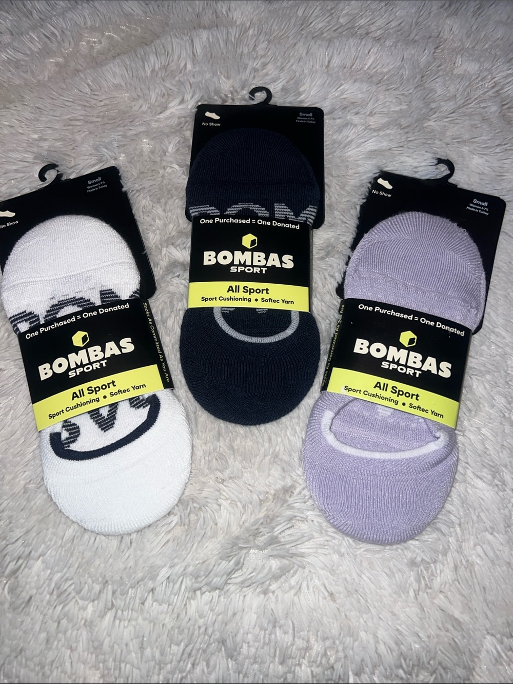 Three Pair BOMBAS SPORT CUSHIONED NO SHOWS